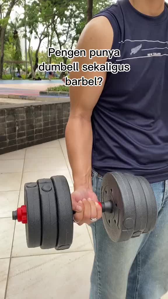 WANNAFIT Barbell / Dumbbell Set 20kg | Dumbel Barbel 20 kg Lepas Pasang + Connector | Alat Latihan Beban