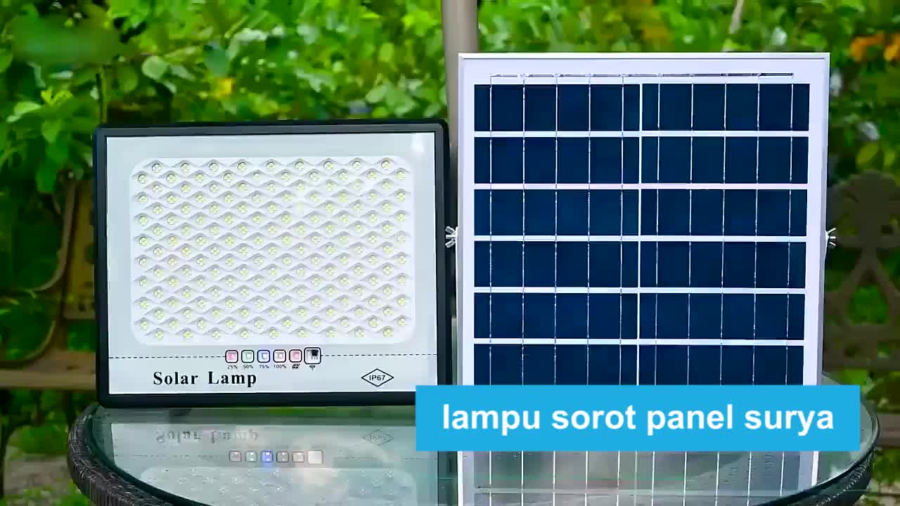 lampu tenaga surya otomatis 2000W  tahan air  dengan remote control Luar ruangan, dalam ruangan, kolam, jalan surya otomatis outdoor with Power Display Timing Function lampu solar cell Outdoor Lamp Waterproof Solar Light Kabel lampu taman tenaga surya