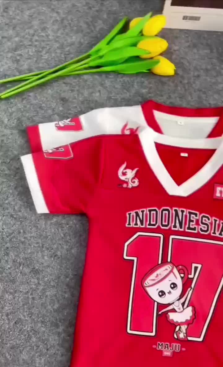 Baju Kaos Anak Kemerdekaan Indonesia Ballerina Cappucina Atasan 3-12 Tahun Couple Sport