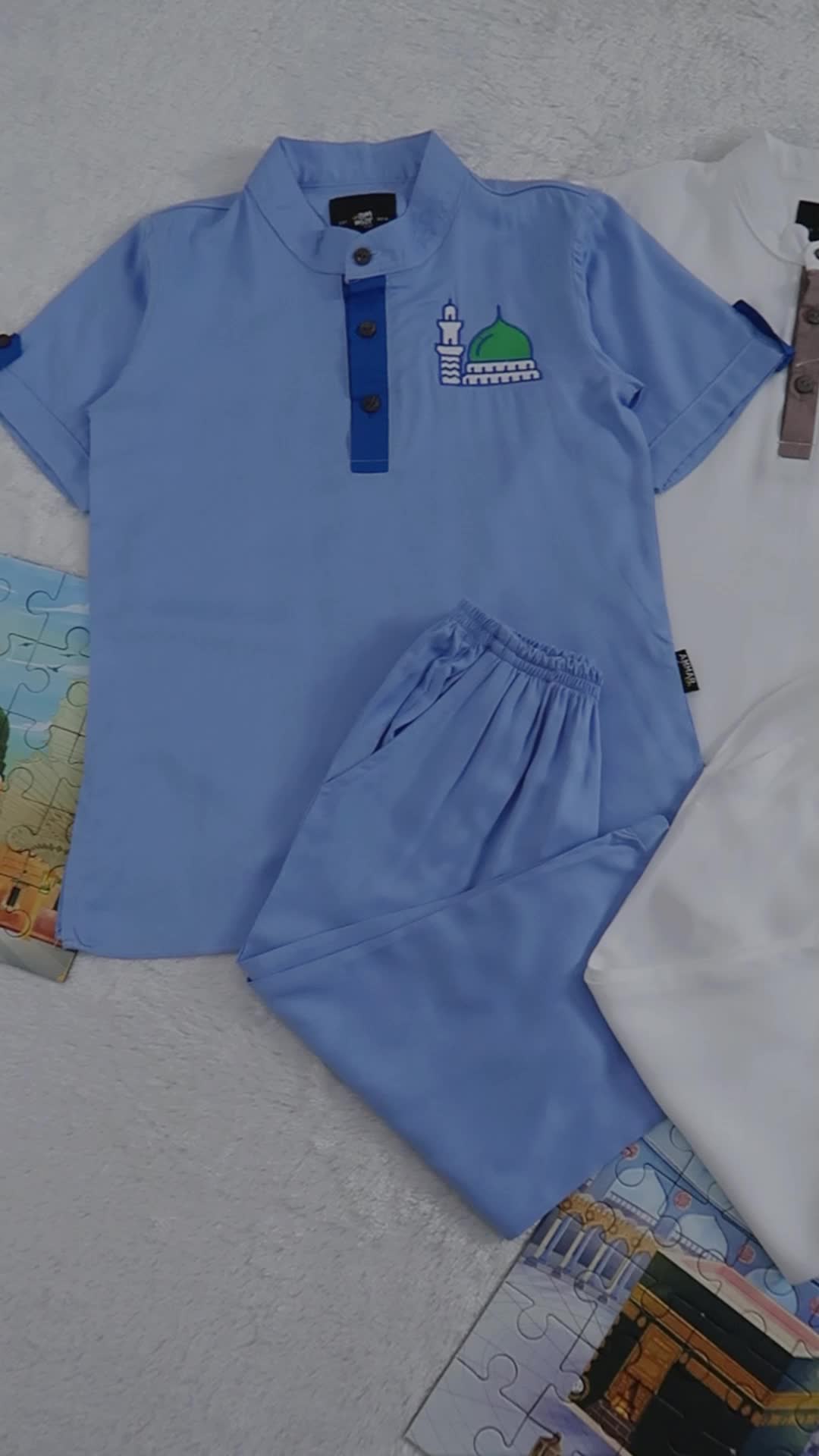 Baju Koko Kurta Anak Laki Umur 3 - 12 Tahun Athar By Ammarkids Setelan Muslim Koko Bahan Katun Lembut Nyaman Remaja Panjang Pendek Lebaran