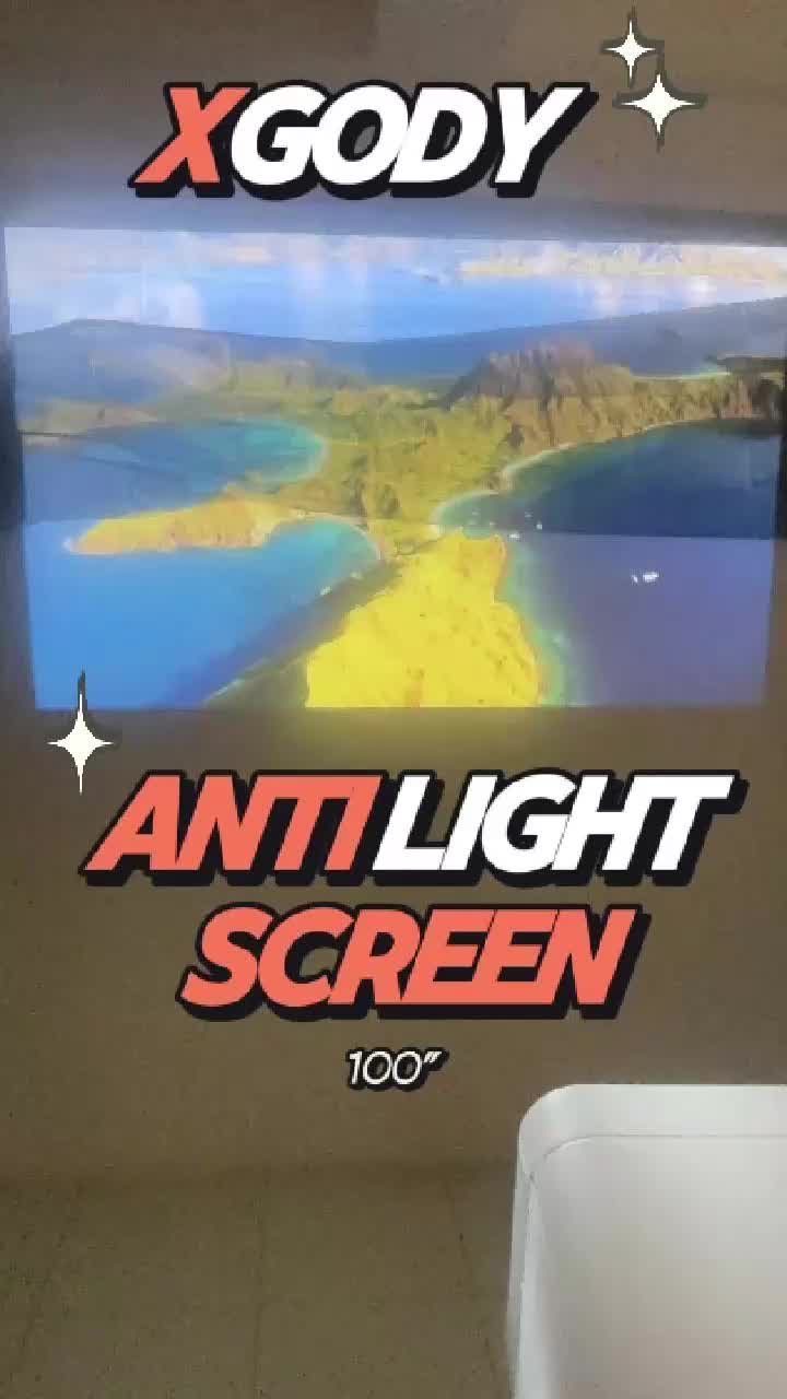 (Hanya Layar) XGODY Layar Proyektor Portabel 100 Inch 16:9 – Gray Anti-Glare