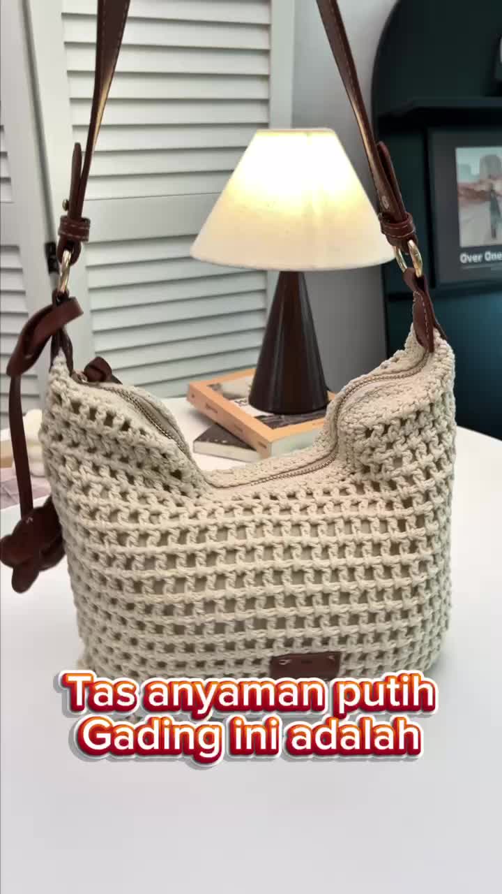 Southwind Chio2nd Tas Jinjing Momen Kasual Musim Panas Tas Anyaman Pantai Angin Malas Tas Selempang Bahu