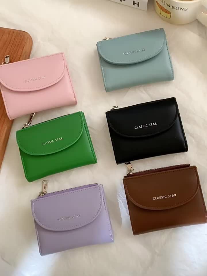 Dompet Koin Wanita Korea Ins Polos Sederhana Multifungsi dengan Kapasitas Besar untuk Kartu dan Uang Koin DMQB018 Hitam dompet  couple