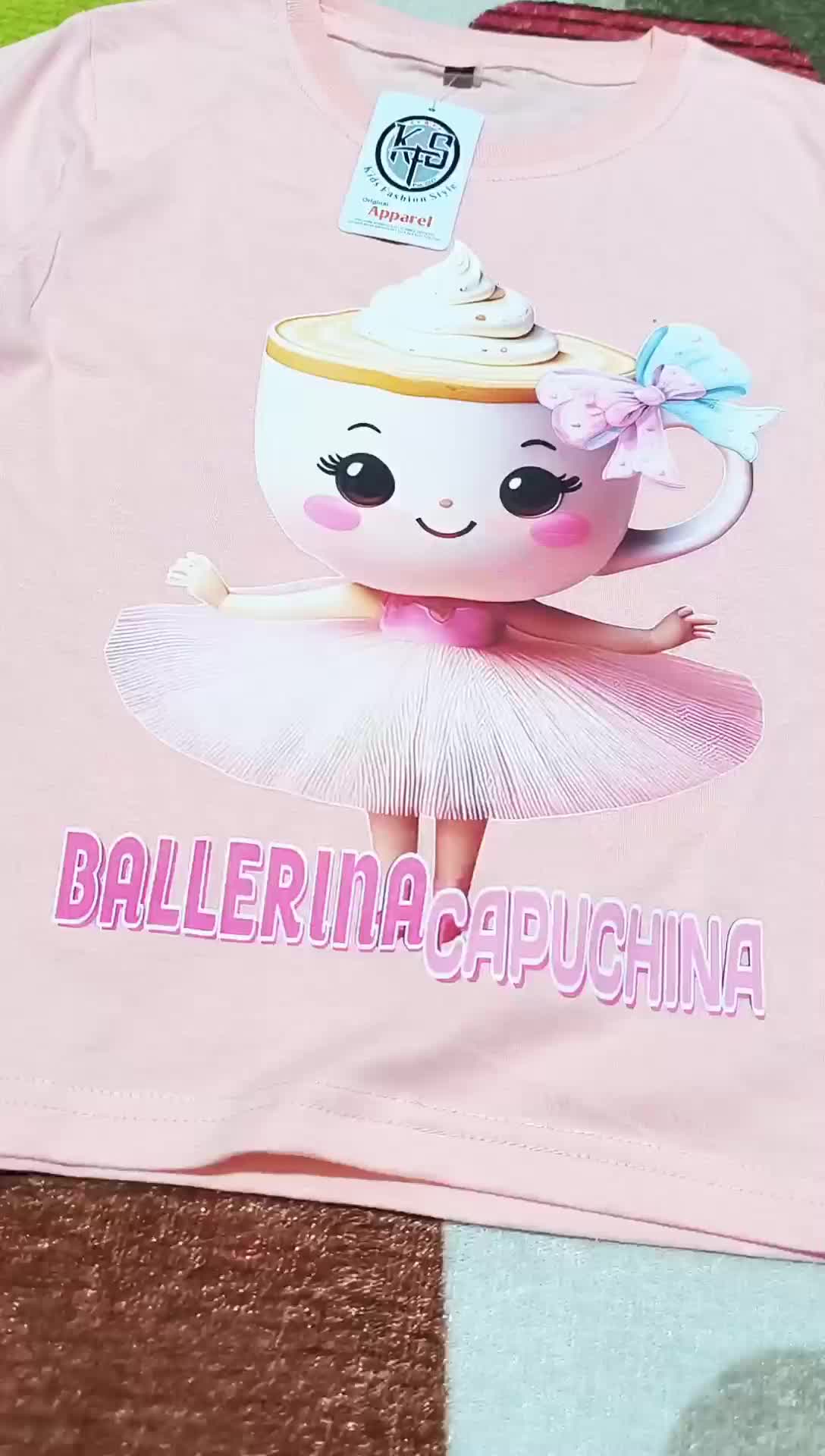 KFS Baju Anomali Anak Perempuan Kaos Karakter Ballerina Caouchina Usia 1-13 Tahun Fashion Katun Santai Harian