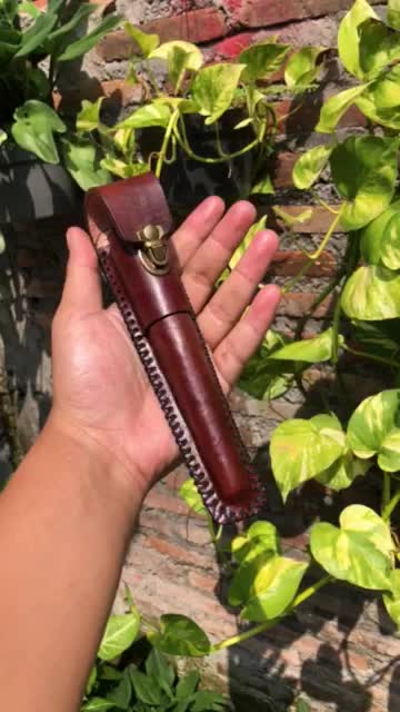 Sarung Pipa atau Tempat Pipa Once 100% Kulit Asli Max Dim 2 Coklat