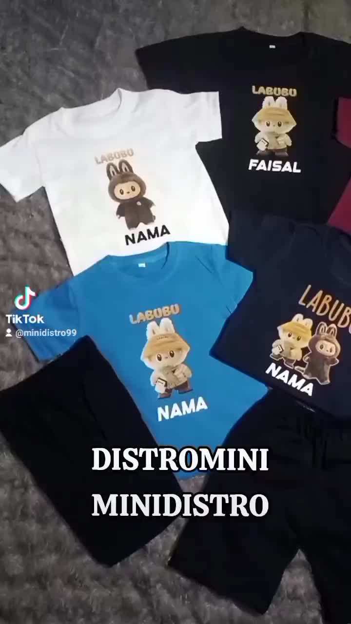Stelan Kaos dan Clana Anak Free nama Labu Usia 1-6th Cotton Combed 30s 24S dengan Rantai Hiasan - Fashion Katun Parsel