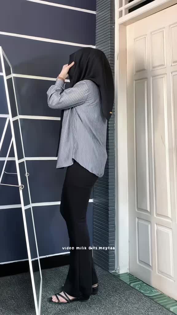 JALIMA Hanna Kemeja Basic Salur Stripe Blouse Oversize