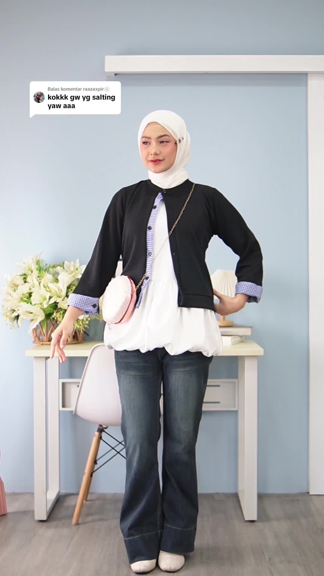 Mybamus Fhia Balloon Top Blouse Balon Korean Style Atasan Wanita Lengan Panjang Kekinian Muslim