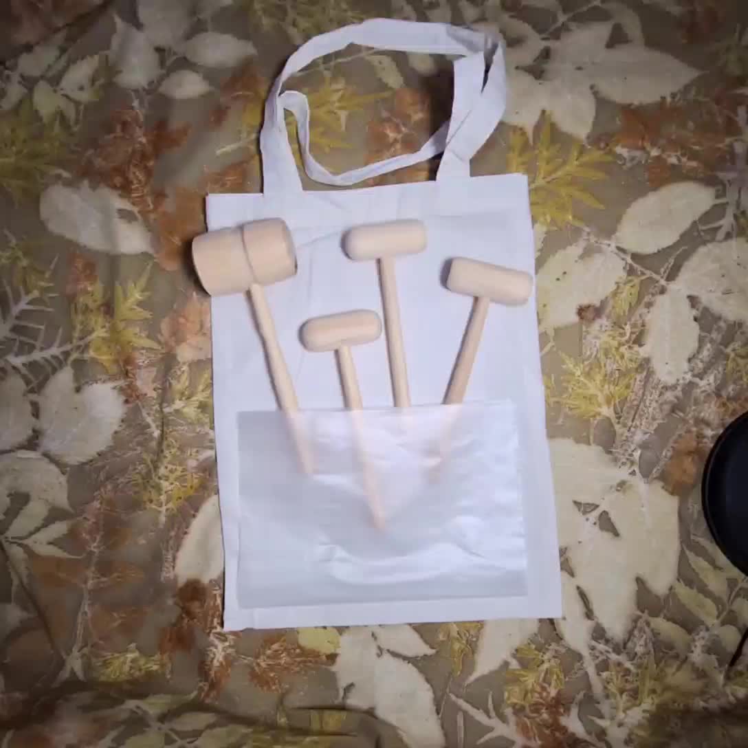 paket P5 totebag+palu+plastik alas pounding ecoprint
