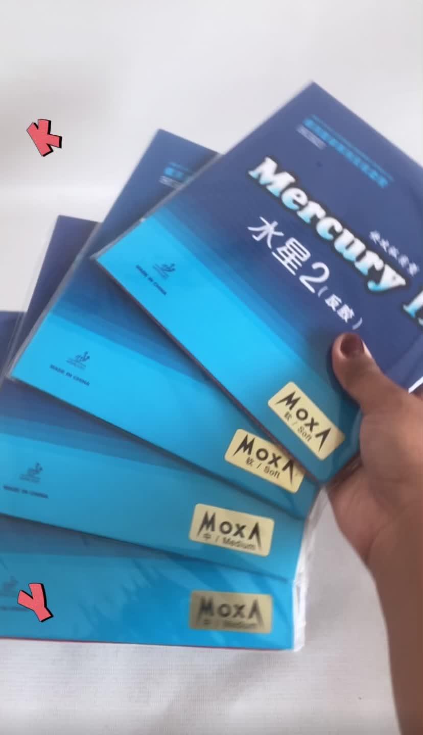 Karet Tenis Meja YINHE MERCURY II EURO Rubber Spons Bet Bat Pingpong Hitam Merah Soft Medium