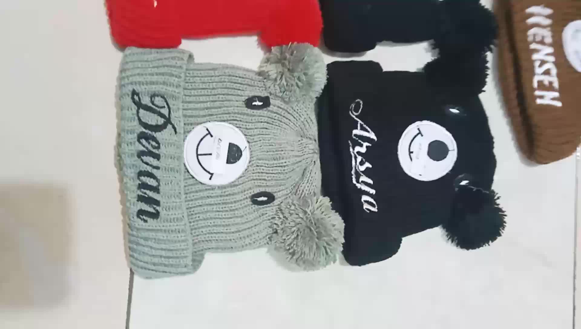 kupluk beruang anak rajut coustum nama