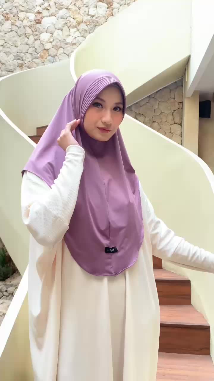 Hijab Instant Dzevada L Pinguin Bergo Jersery  jilbab instan wanita kerudung instan kekinian Kerudung Muslim Simple Panjang Casual Busa Nyaman Kerudung Pad Syari Variasi Cantik