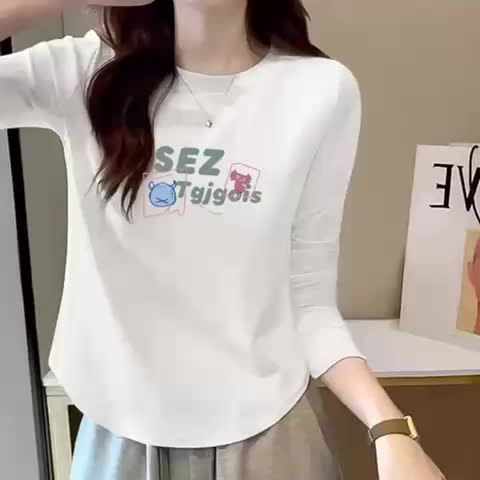 Baju Oblong Wanita Lengan Panjang/Bahan Spandek Distro Printing Premiun/Atasan / Baju Kasual/T-shirt