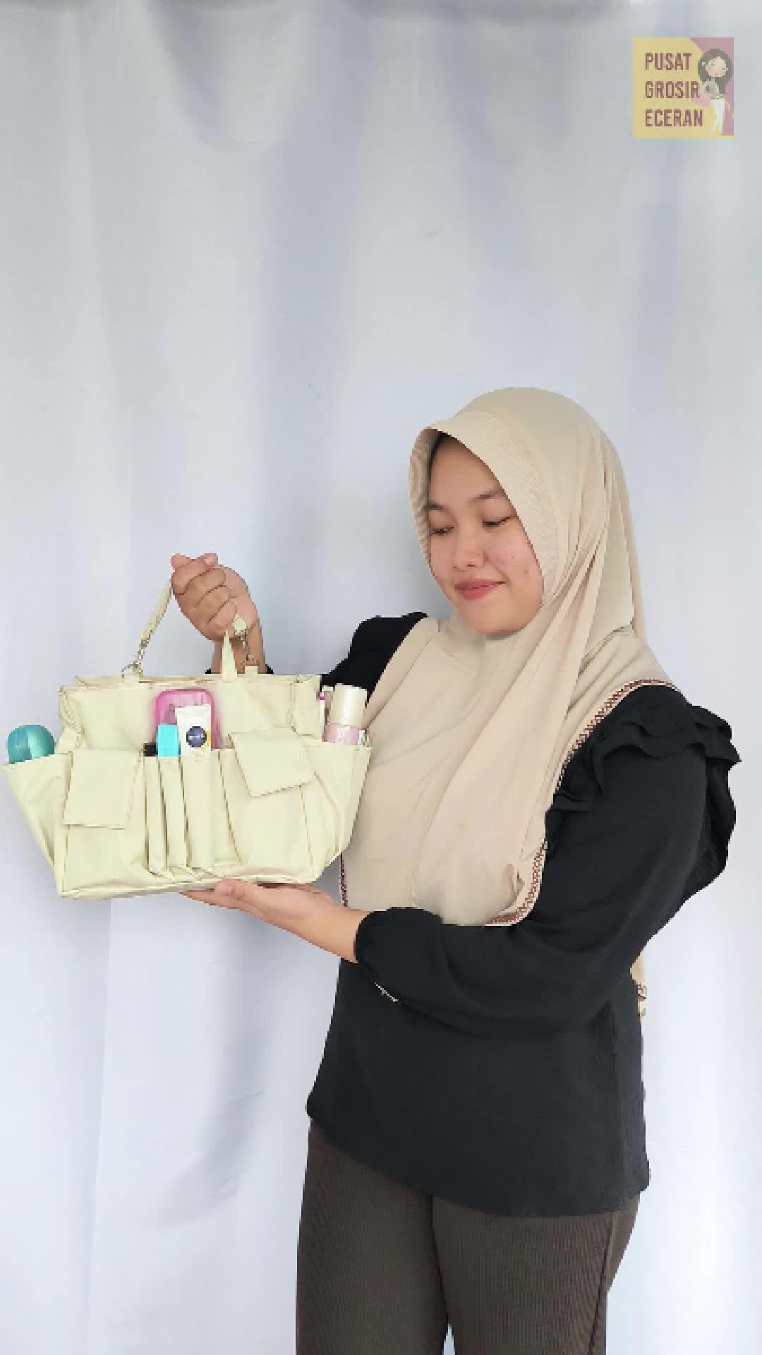 Bag in Bag Active Organizer Hand Bag Organizer HBO Active BIBA Penata Isi Tas Hitam Pink