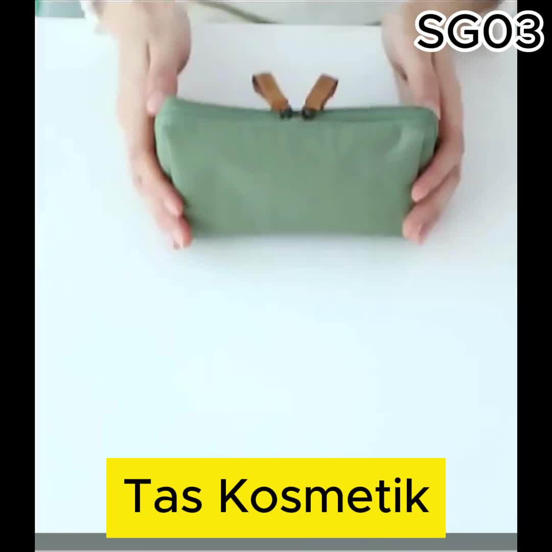 Joowon Tas Make Up Pouch Organizer Mini Motif Polos Travel Bag Tas Kosmetik Wanita Murah Simpel Waterproof