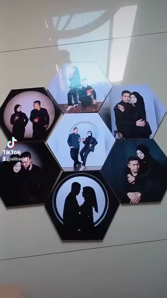 Cetak Foto Bentuk Hexagonal Isi 7 - Model Baru Frame