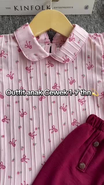 One Set Aurora/ Setelan Anak Perempuan Terbaru 1 sampai 7 tahun bahan Crinkle Ratu Mix Crinkle Airflow/Outfit anak Cewek Lucu Murah Parsel