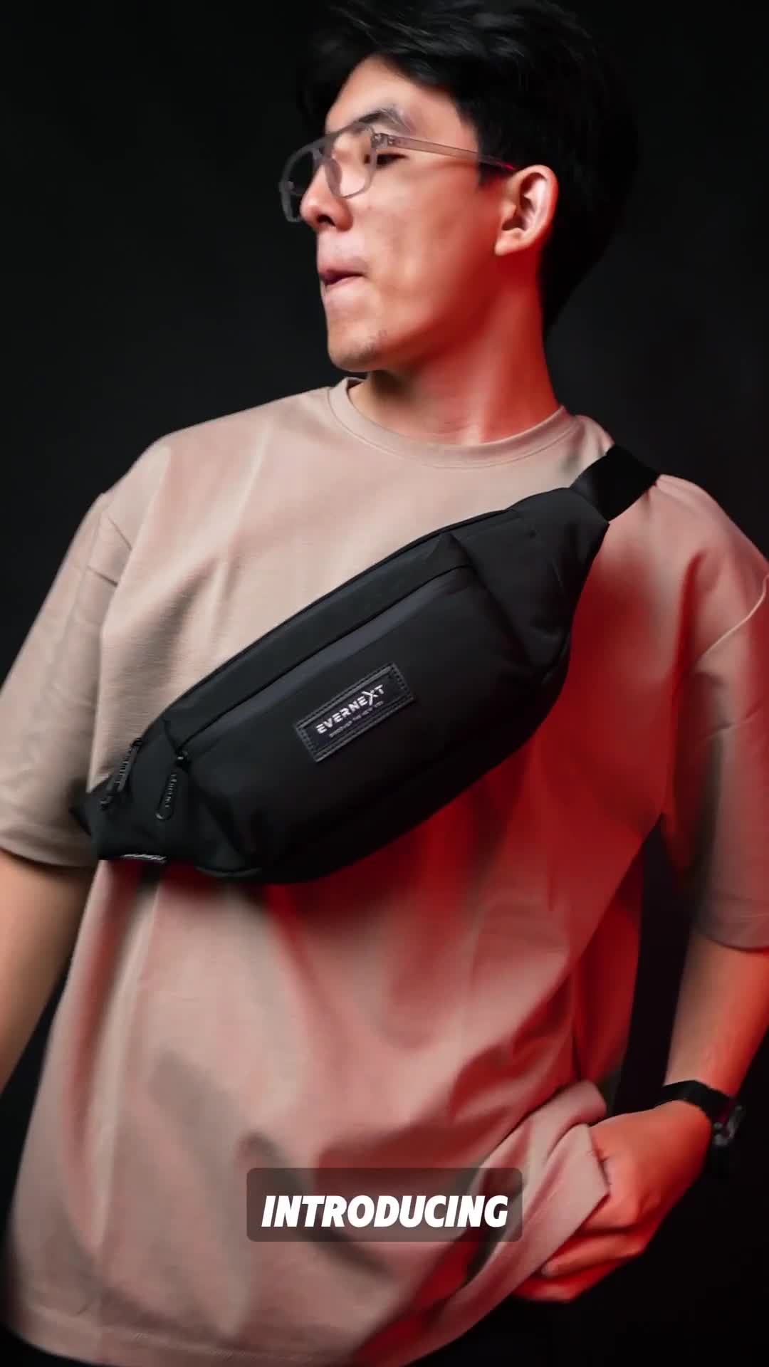 EVERNEXT Tas Selempang Pria Anti Bara Waist Bag Waterproof Pria Sling Bag Volker Pria Anti Air Tas Pinggang Distro Pria Waistbag Cowok