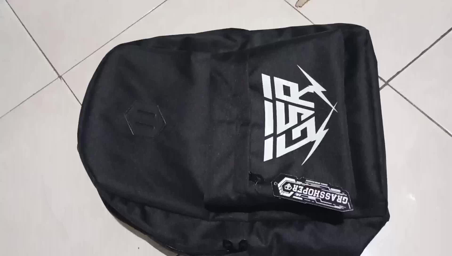 Tas Ransel Cordura Pria Wanita Tas Sekolah Kerja Kuliah Travel Hitam - Merah Backpack dengan Zipper Premium dan 2 Slot Ruang