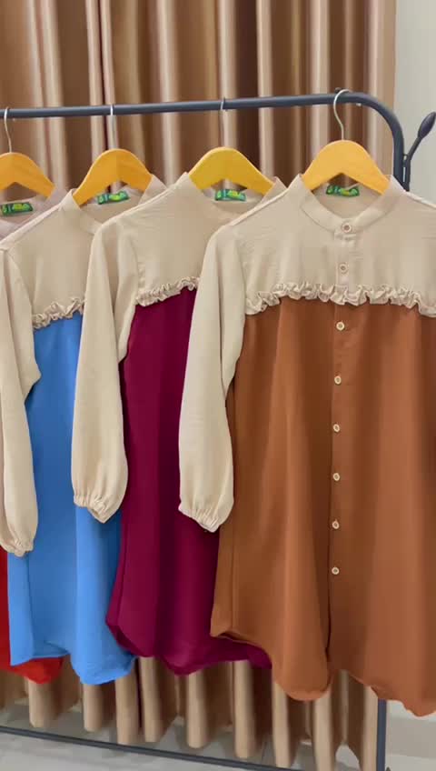Tunik elegan simple wanita kekinian tunik EZZHA 2025 aesthetic hijab terbaru Remaja Basic