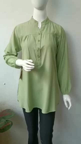 Rumbio Exclusive Blus Polos Kasual Wanita Dewasa Lengan Panjang Terbaru dan Terlaris Bahan Katun Rayon Viscose Baju Atasan Cewek Casual