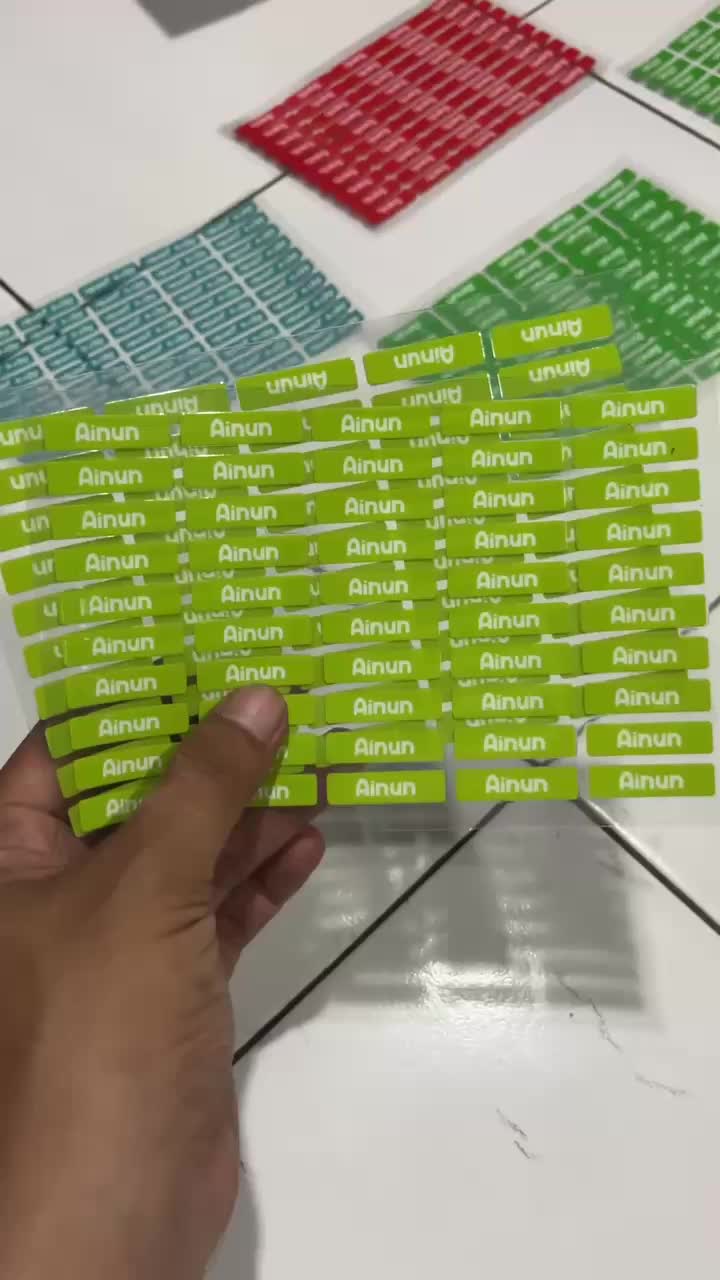 Sticker Perabotan Custom 100 PCS  Nama Piring Sendok Botol Gelas timbul waterproof label Stiker