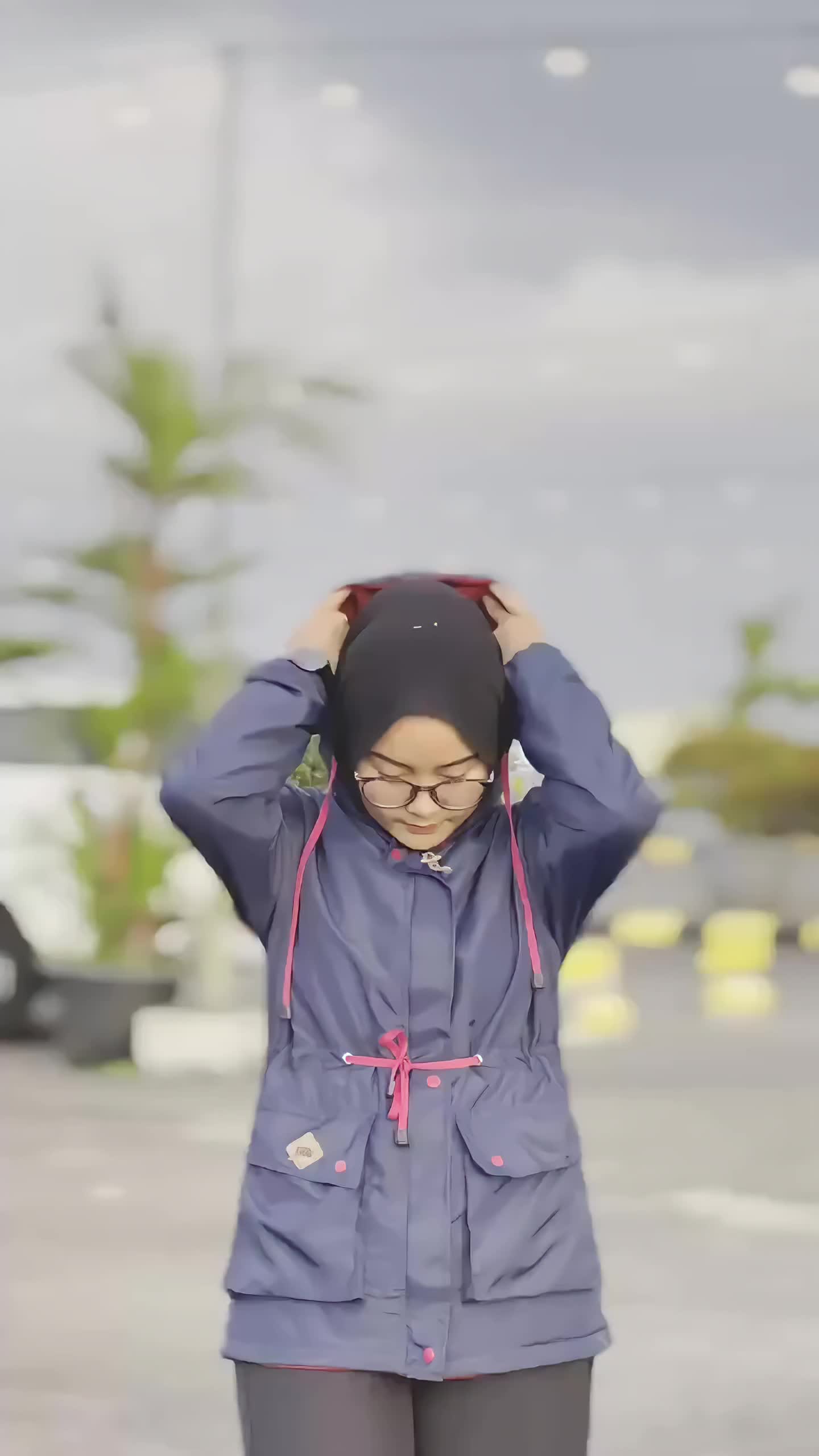 Jaket Wanita Parka Casual Bolak Balik Nyaman Tebal Warna Tosca - Abu  Musim Dingin