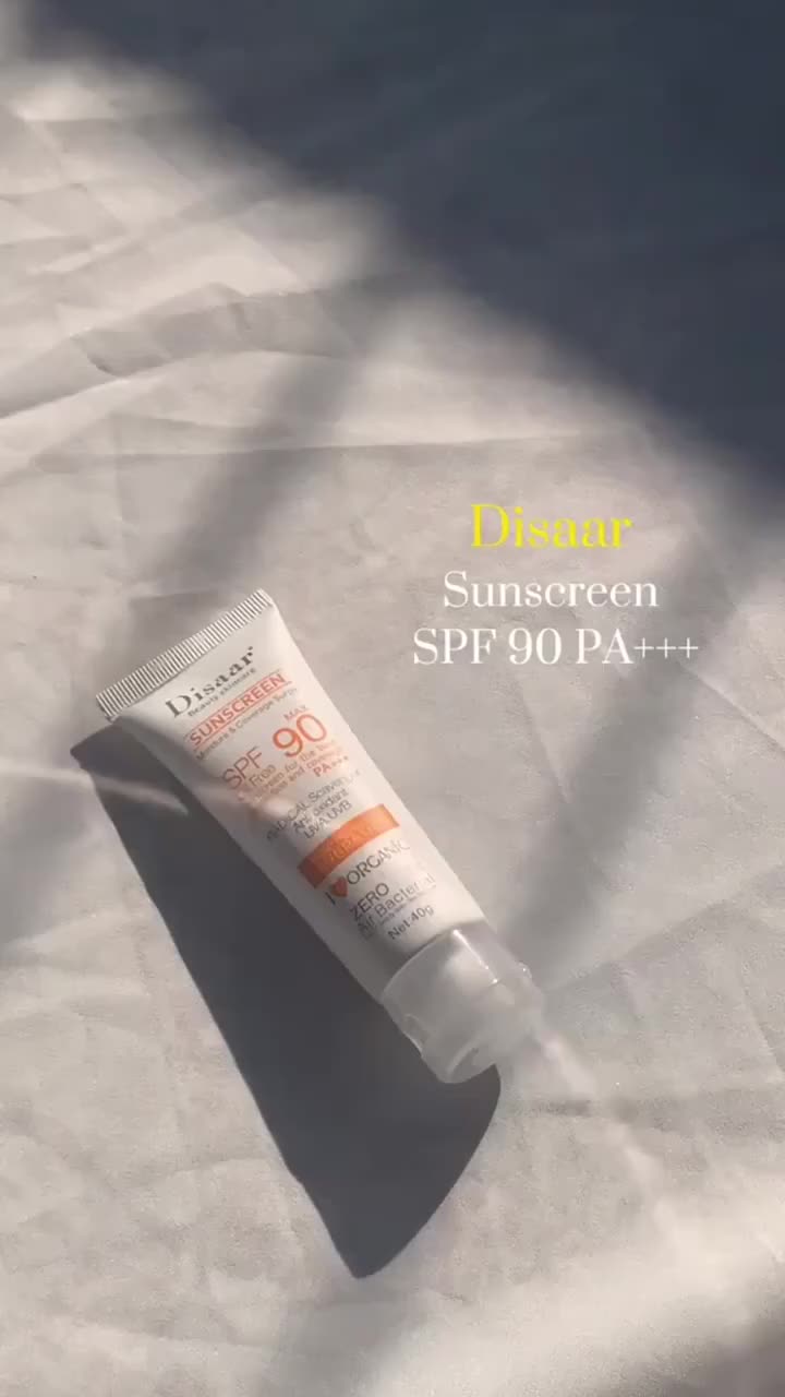 Disaar SPF 90 Sunscreen Badan Wajah UV Protection 40g 80g - Mengandung Filter UVA & UVB untuk Melindungi Kulit dari Paparan Sinar Matahari yang Berbahaya(SPF 90) Mengandung Vitamin C & Vitamin E  Memberikan Nutrisi pada Kulit Sunblock