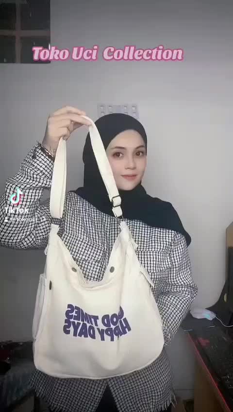 [Toko Uci17] Tas Selempang Wanita kanvas sling bag wanita dan Pria kanvas Unisex  menggunakan resleting Cewek