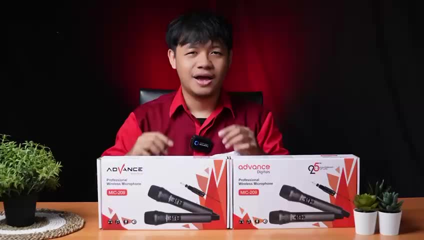 Microphone ADVANCE MIC 209 | MIC209 Profesional Dual Mic Wireless Mikrofon karaoke