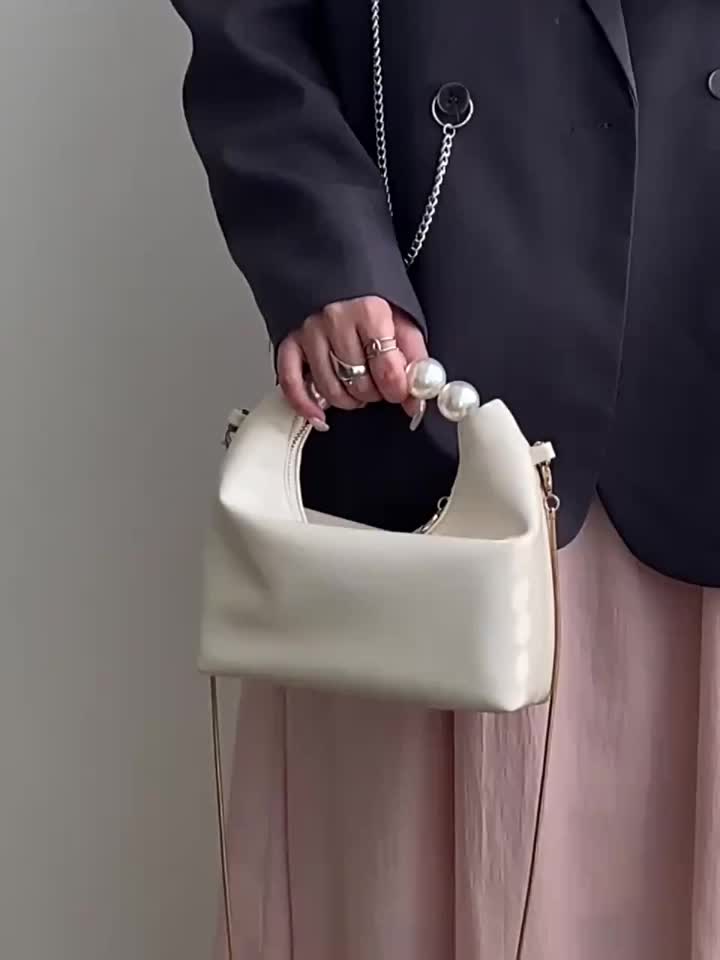 Tas tangan mutiara mewah baru bahu atau selempang tas rantai  tas wanita - BAO121 Kulit