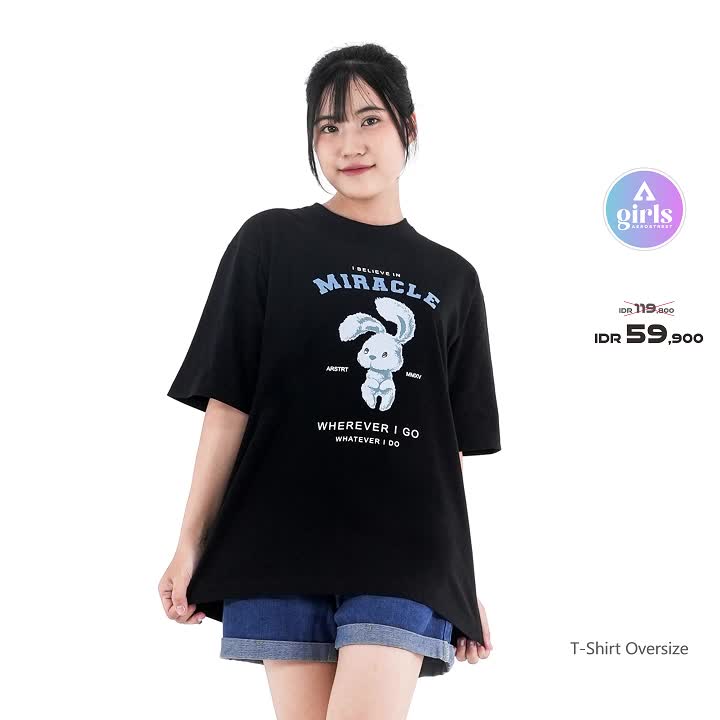 Aerostreet T Shirt Oversize Miracle Black Kaos 1C000