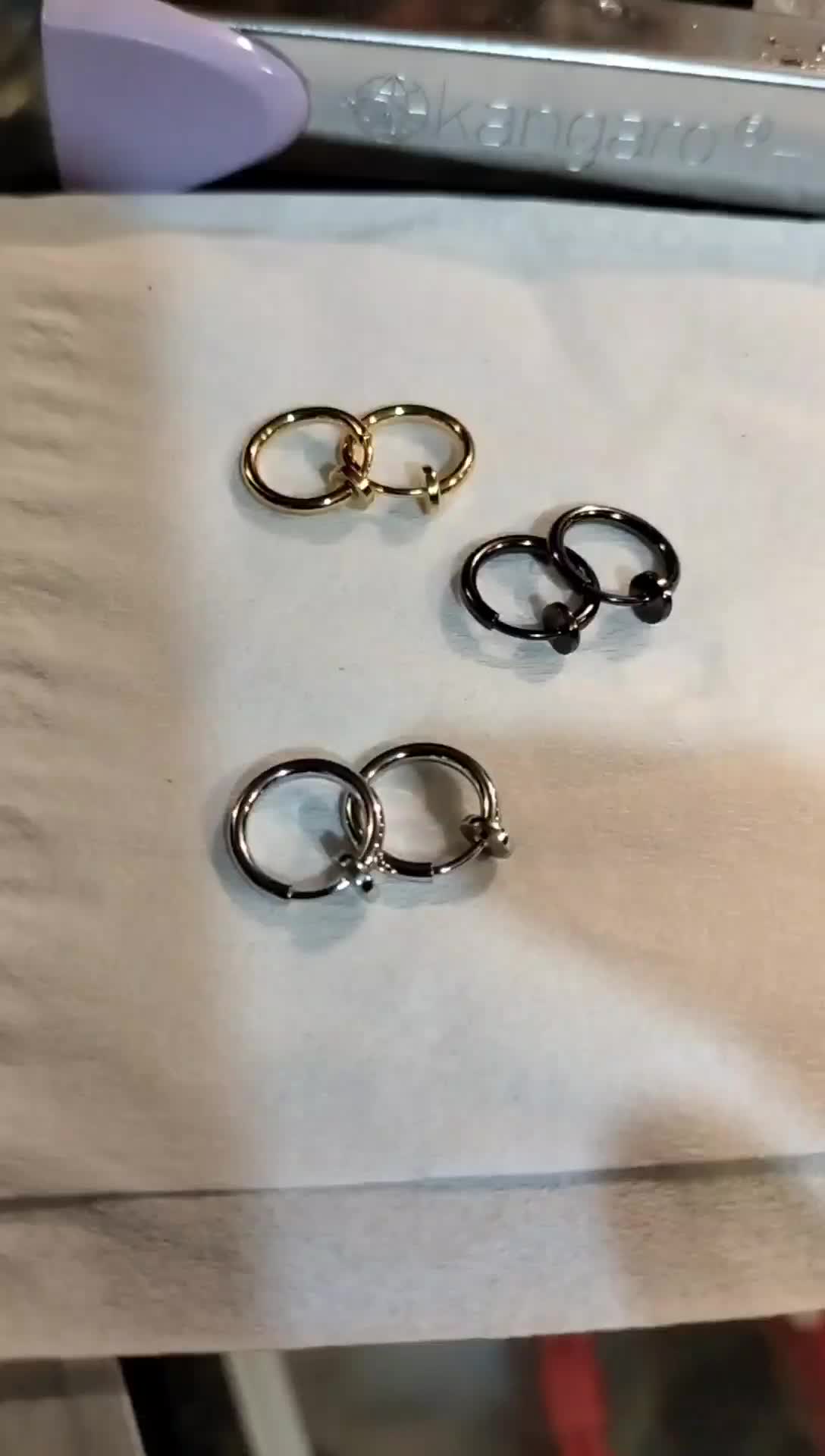 Anting Hoop Jepit Perr Peerr [8mm] Tindik Piercing Klip Titanium Silver Hitam Gold Polos Telinga dan Hidung