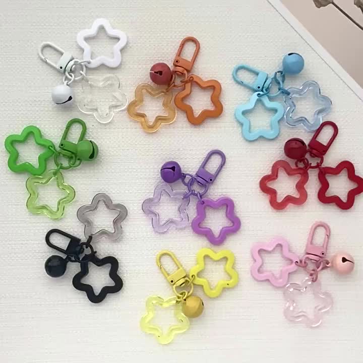 Gantungan Kunci Bintang Lonceng Korea Keychain Star Bell Gantungan Kunci Clasp —Hibio Present