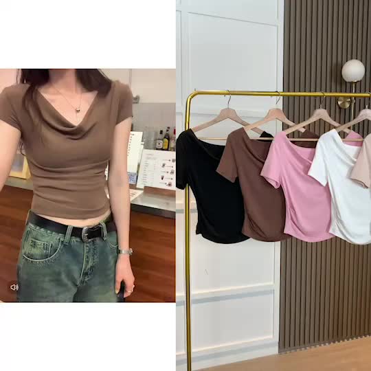 Drape Collar Multilooks Basic Top BL20959