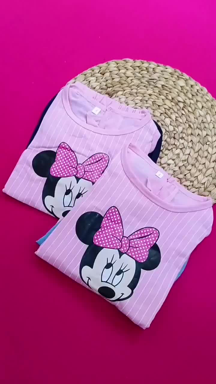 BAJU ANAK SETELAN  STRIPE MINNIE PINKY  1 2 3  4TAHUN SETELAN PAKAIAN ANAK PEREMPUAN BAJU ANAK PEREMPUAN