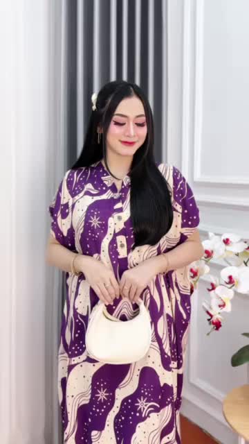 Daster Majubatik Lowo kelelawar busui jumbo santung rayon adem rumahan Motif amoera Dress  Kancing Wanita Bumil Pendek baju Tidur