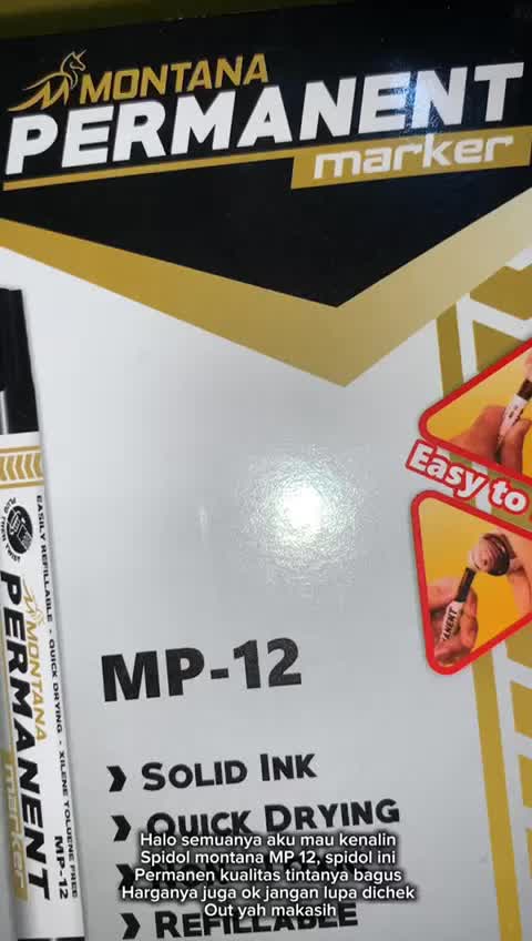 Spidol Permanent Marker Montana MP12 Hitam 1 Pcs permanen