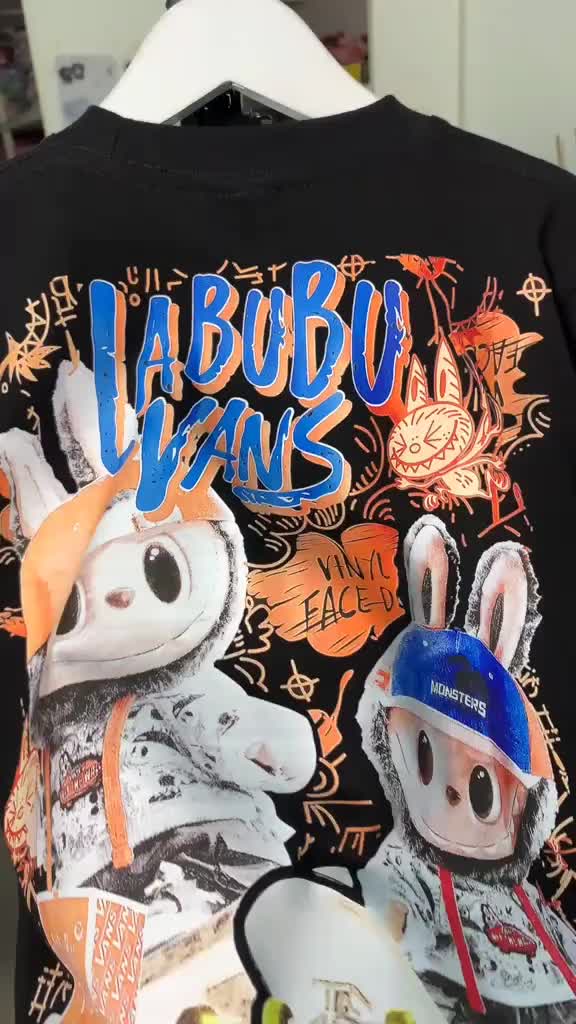 Kaos Anak Karakter Labubu SHIBAKIDS C28 Pink Tangan Pendek Usia 3-14 Tahun - Fashion kaos  labuh perempuan