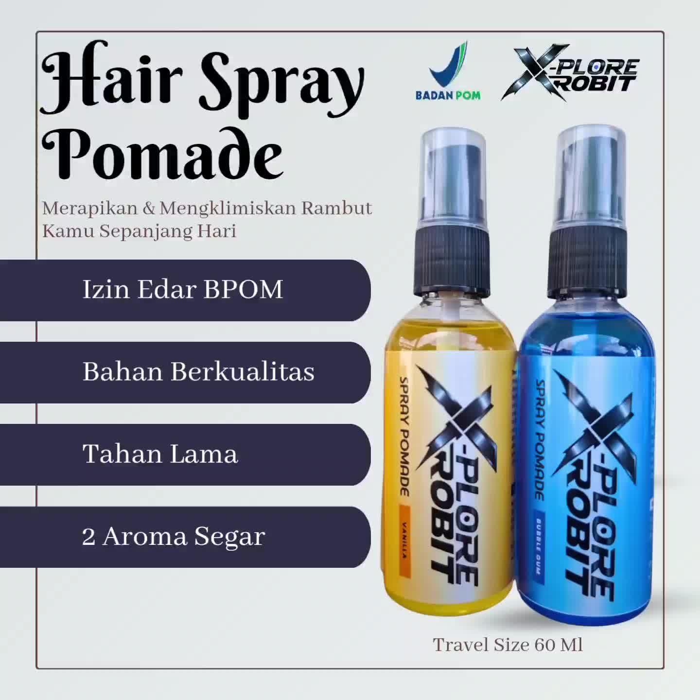 Grosir Pomade Cair Pomade Spray Pomade Liquid Oil Based X-Plore Pomade 60 ml Mousse