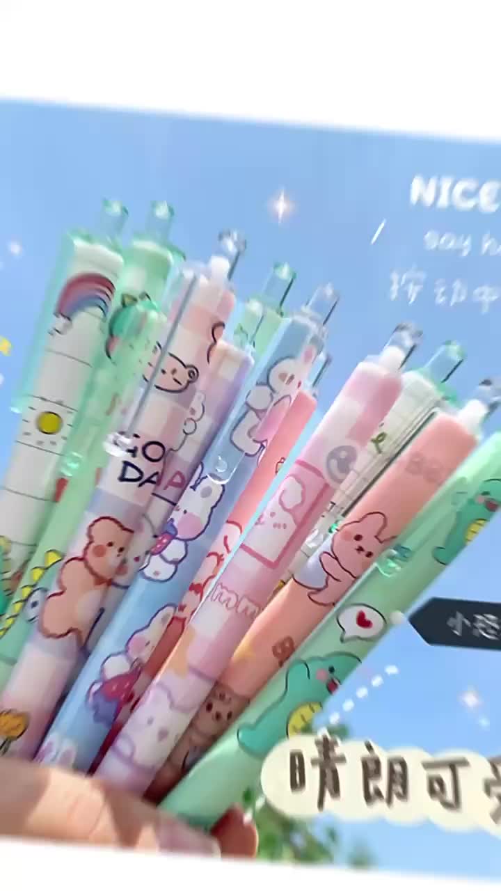 6 Pcs Gel Pen Motif Hewan Dino Girl Lucu Imut Pulpen Gel Ballpoint Bulpen Bolpoin Bolpoint Pena