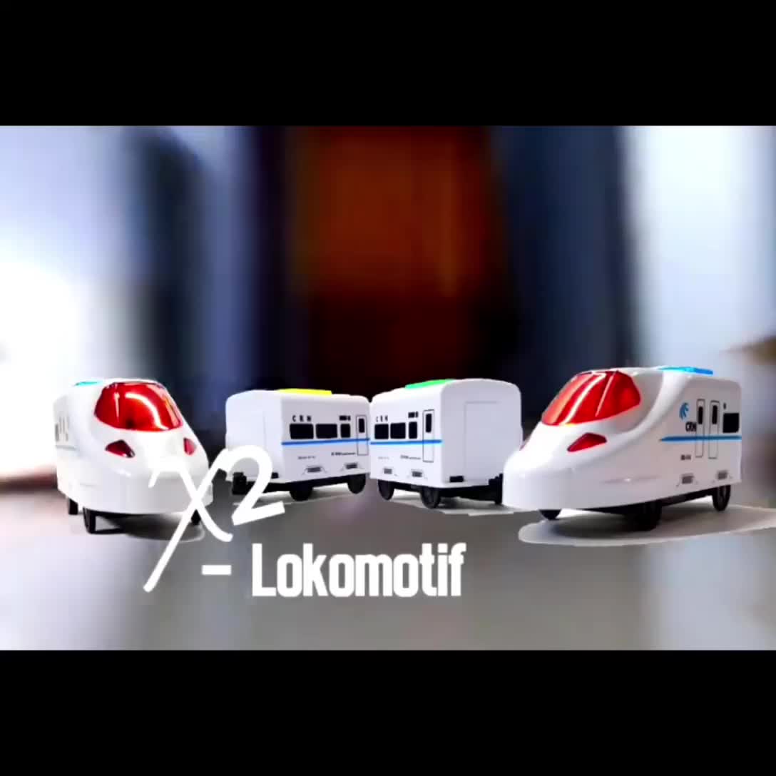 Mainan Track Simulation Train Kereta cepat Baterai Lampu