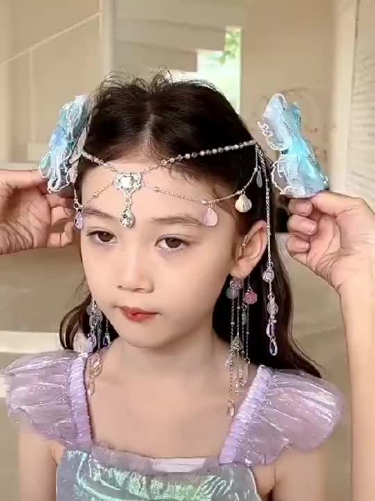JP10-Jepit Rambut Anak Mermaid Shell Dahi Korea Aksesoris