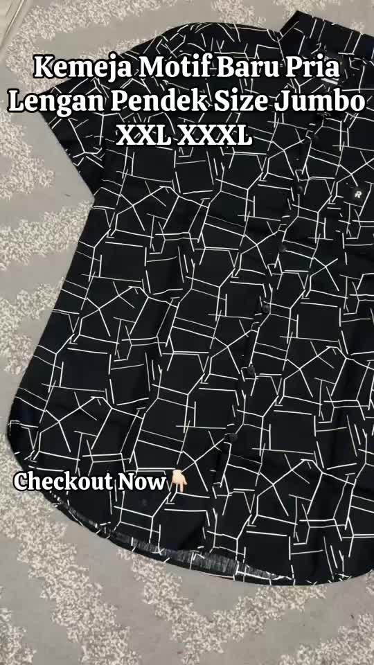 Kemeja Motif Pria Katun Jumbo Lengan Pendek Big Size XXL XXXL Premium Casual Distro Baju Cowok