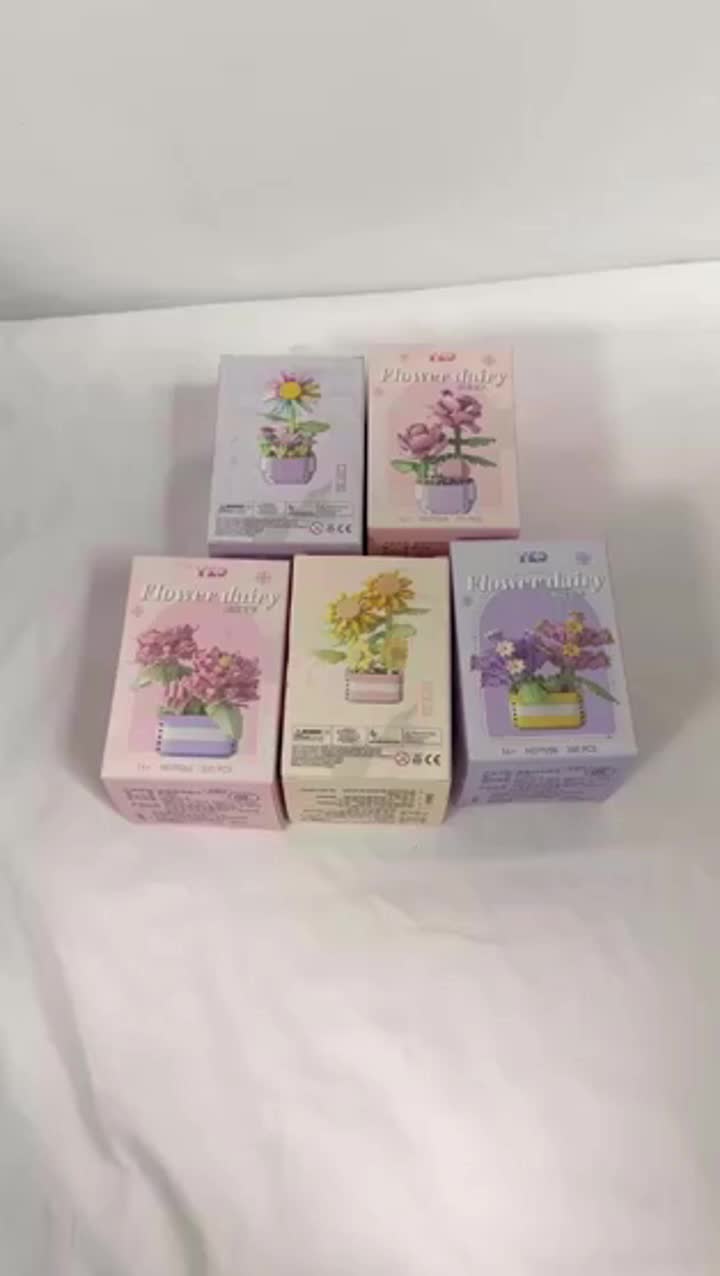 Peekaboo Mainan Balok Susun Nano Block DIY 3D Puzzle Model POTTED FLOWER Toy Brick Edukatif