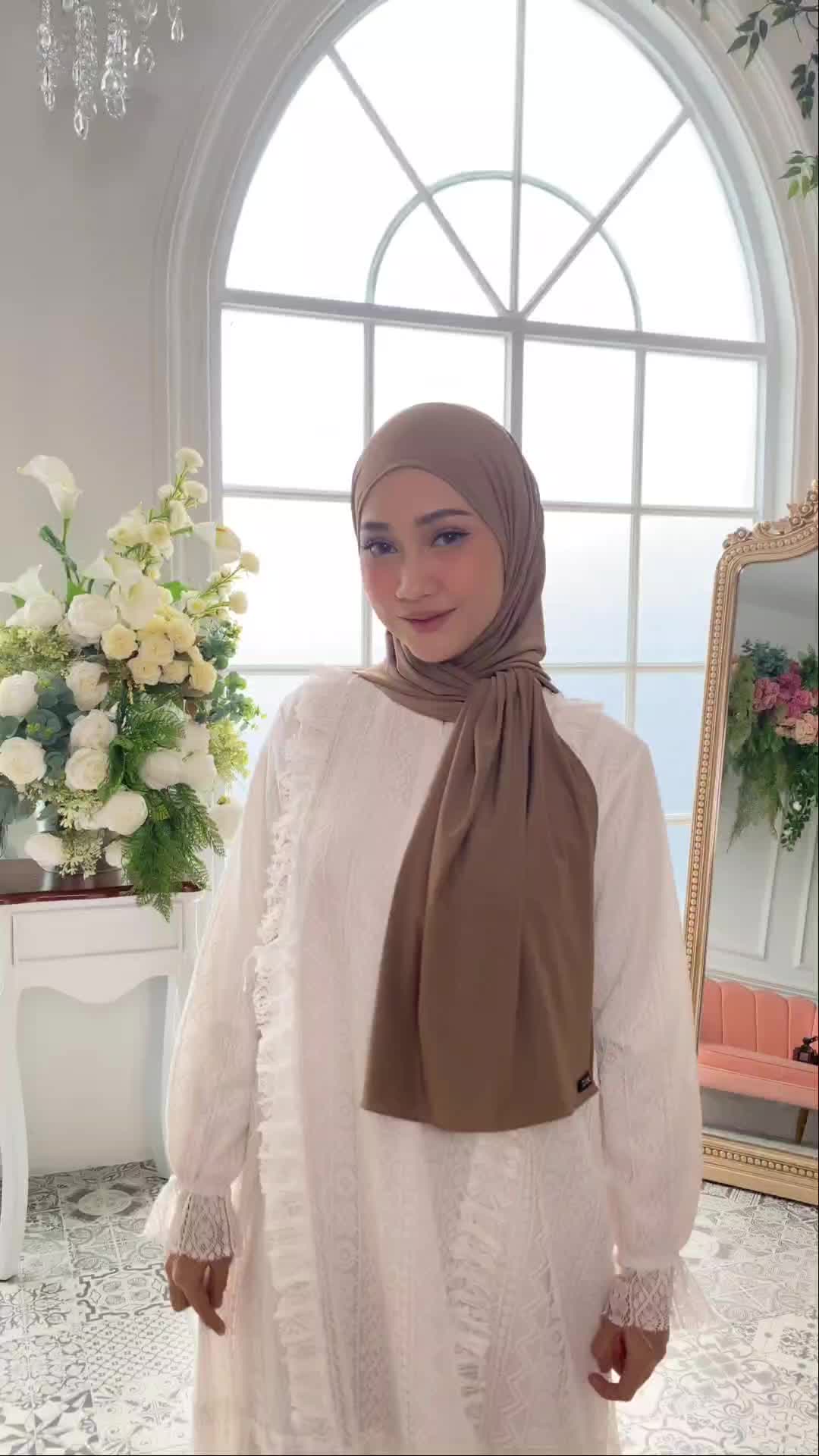 ZIYA Pashmina Instan Oval Jersey Jilbab Muslim Kerudung Panjang