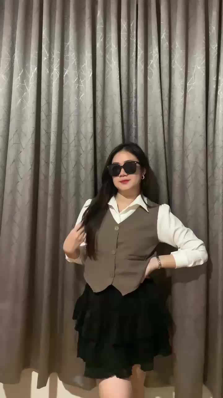 atasan kemeja panjang vest I shirt kemeja panjang 163 vest Wanita
