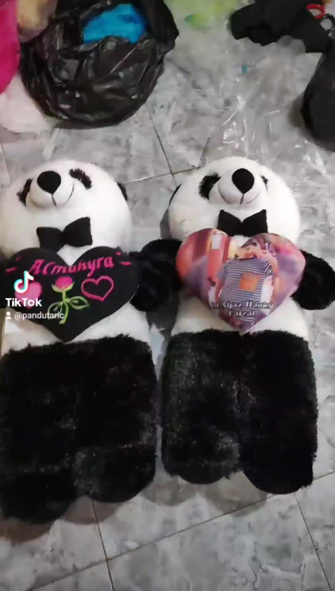 Boneka panda hitam putih 70cm gratis nama atau foto Hadiah