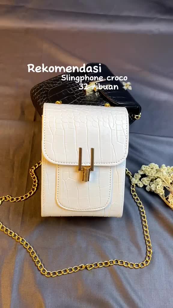 Tas selempang wanita fashion,Tas handphone croco mini