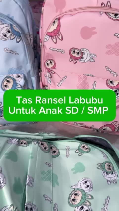 [SALE] Tas Ransel Labubu Anak SD Viral Besar 43cm dengan 3 Ruang Kompartemen | 822 Kivaro Motif Labu Labu Fashion